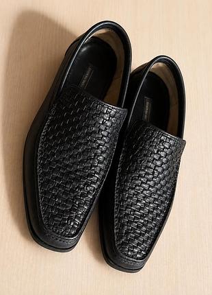 Чоловічі шкіряні плетені лофери stefano ricci made in italy 44-45 розмір (size 10 / 28.5 см)