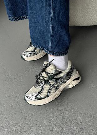 😍 женские кроссовки asics 1968-2160 silver/beige/dark green