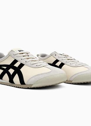 😍 жіночі кросівки asics onitsuka tiger mexico 66 beige/black