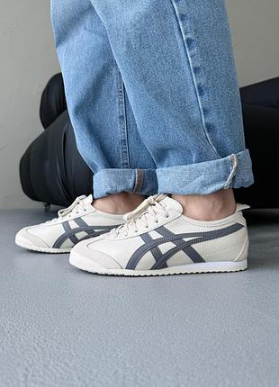 😍 жіночі кросівки asics onitsuka tiger mexico beige asc-0175
