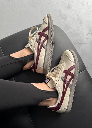 😍 жіночі кросівки asics onitsuka tiger tokuten burgundy/beige