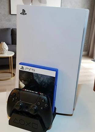 Вертикальная подставка 3-в-1 для ps5 (диск эдишн) с держателем dualsense и местом для диска