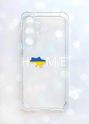 Прозрачный чехол с утолщенными углами на samsung galaxy a37 дом украина (принт 73)