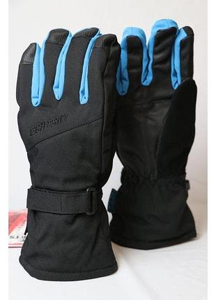Перчатки женские echt горнолыжные, черный с синим (hx055-black-blue)