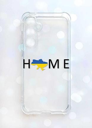 Прозрачный чехол с утолщенными углами на samsung galaxy a37 дом украина (принт 72)