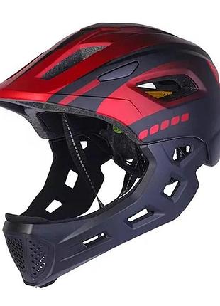 Шлем велосипедный victgoal детский full face, красный с черным (vic-red)
