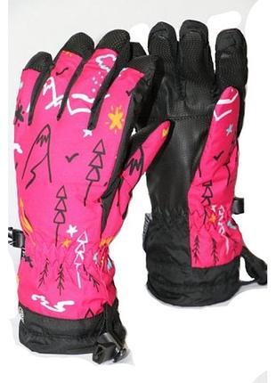 Детские перчатки echt горнолыжные, розовый (c069-pink)