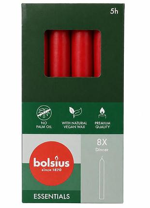 Свеча столовая bolsius red 170/20мм 8шт