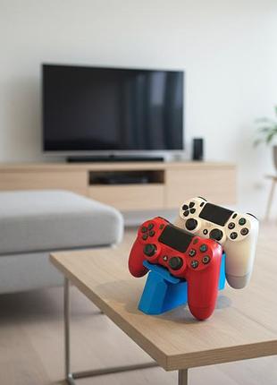 Двойной держатель для геймпадов dualshock 4 синій