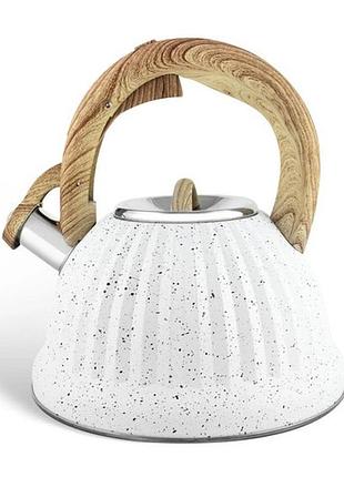 Чайник edenberg eb-8810 со свистком 3л из нержавеющей стали white