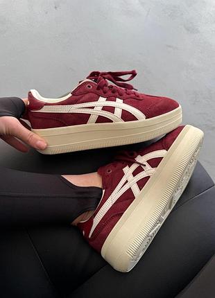 😍 жіночі кросівки asics onitsuka tiger tokuten platform burgundy