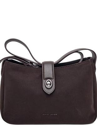 Жіноча сумка через плече крос-боді екошкіра коричневий арт.cm8639 d.brown davidjones французька