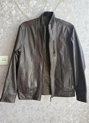 Чоловіча шкіряна куртка massimo dutti