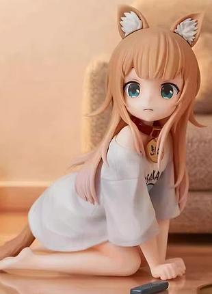 Аниме фигурка кинако осакана 12 см девочка-котик kinako osakana cat girl милая девочка с ушками