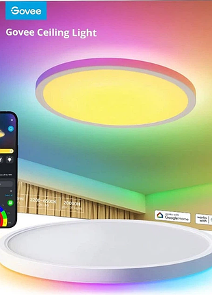Стельовий світильник govee 30cm rgbww + rgbic smart ceiling light (h60a1)