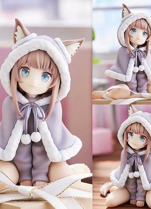 Аниме фигурка новогодняя кинако осакана девочка-котик kinako osakana cat girl, девушки с ушками рождественская