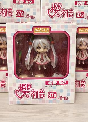 Аниме фигурка нендороид хацуне мику сакура в коробке вокалалоид sakura hatsune miku anime figure
