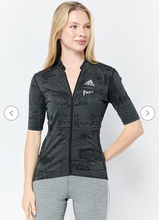 Жіноча велоджерсі adidas x parley short sleeve cycling jersey, розмір l (42-44), чорного кольору