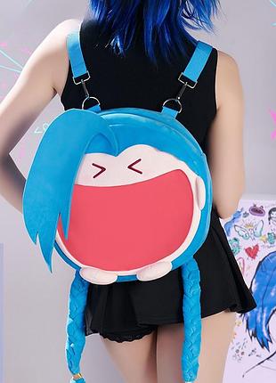 Сумка рюкзак большой 38 см джинкс аркейн lol league of legends arcane jinx itabag