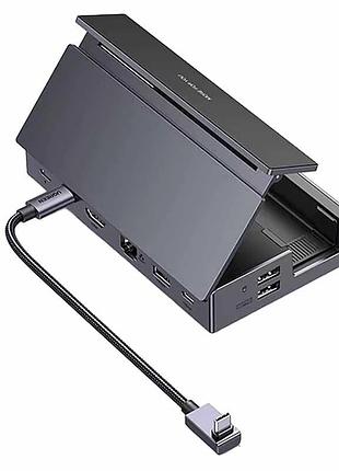 Док-станція ugreen cm800 9in1 usb-c output：1×dp, 1×usb-c, 3×usb-a, 1×rj45, 1×sd card slot, 1×tf card slot space gray