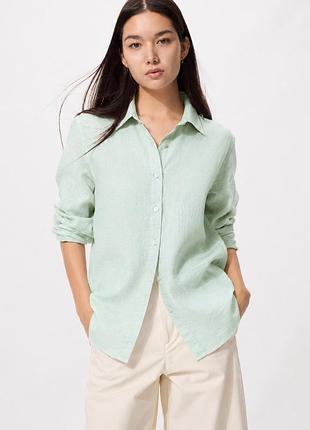 Сорочка лляна uniqlo s xs