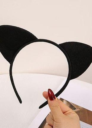 Стильный обруч с кошачьими ушками, в черном цвете, black cat ears for women