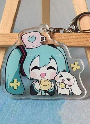 Брелок хацуне міку вокалоїд hatsune miku для сумки, рюкзака, ключів