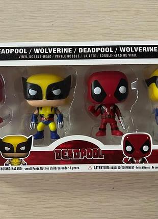 Набор funko pop! 4 шт deadpool серии 3 фанко поп дедпул та росомаха