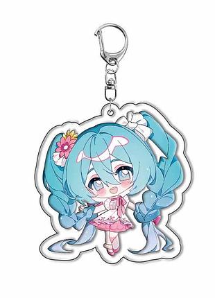 Аніме брелок хацуне міку акриловий, акрил hatsune miku для сумки, ключів, рюкзака