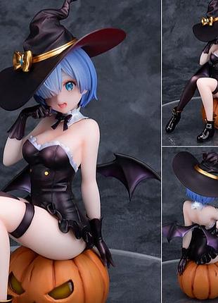 Аниме фигурка 17 см рем ведьмочка з подсветкою в коробке re: zero rem ре: зеро жизнь в альтернативном мире