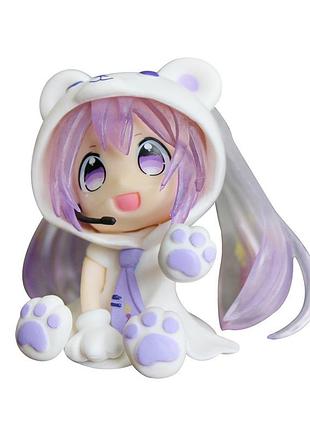 Аниме фигурка хацуне мику фиолетовая вокалалоид чиби hatsune miku chibi anime figure