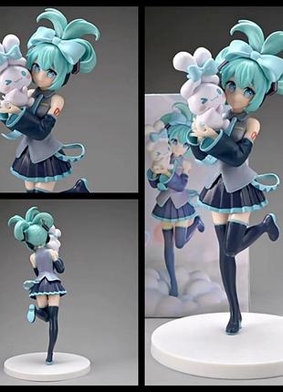 Аниме фигурка 21 см хацуне мику синамончик в коробке / nendoroid hatsune miku x cinnamoroll