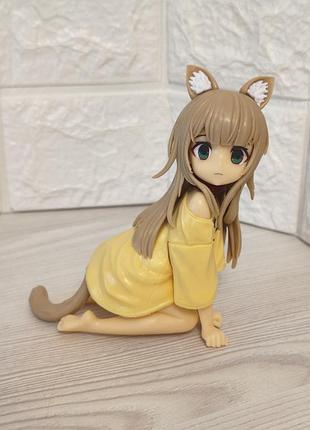 Аніме фігурка кінако осакана 12 см дівчинка-котик kinako osakana cat girl мила дівчинка з вушками