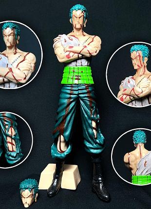 Велика аніме фігурка ророноа 30 см зоро one piece roronoa статуетка ван піс