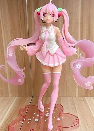 Аниме фигурка 19 см сакура хацуне мику вокалоид sakura hatsune miku anime figure
