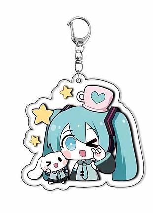 Брелок хацуне мику вокалалоид hatsune miku для сумки, рюкзака, ключей