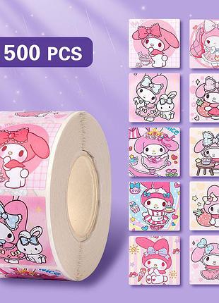 Набір аніме-наклейок 500 шт. рулон hello kitty kuromi хелоу кітті на телефон ноутбук поверхні предмети скло