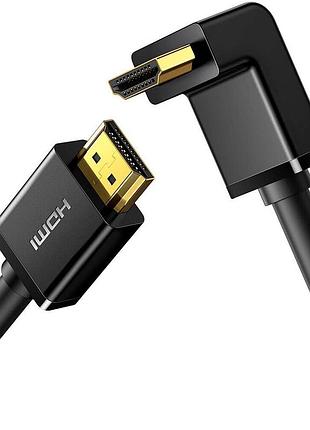 Кабель ugreen hdmi 4k cable male to male 90 degree black 2m