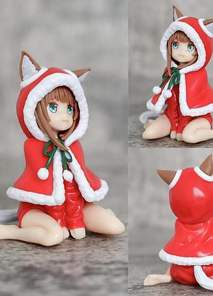 Аниме фигурка новогодняя кинако осакана девочка-котик kinako osakana cat girl, девушки с ушками рождественская