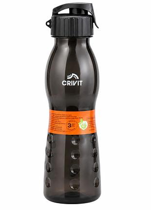 Спортивна пляшка для води crivit, 670 мл, чорна, з поїлкою