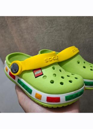 Сабо крокус crocs lego, размер c6/7, фактически 22-23, на ножку 12-13см, зеленые