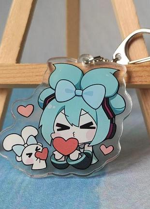 Брелок хацуне міку вокалоїд hatsune miku для сумки, рюкзака, ключів