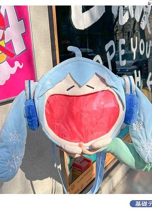 Велика аніме сумка хацуне міку, рюкзак, сумка через плече, hatsune miku, рюкзак, вокалоїд, плюшева сумочка