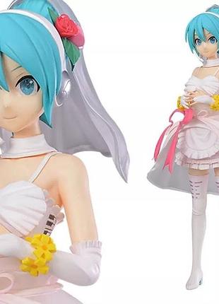 Аніме фігурка 23 см вокалоїд хатсуне міку в весільному платті, hatsune miku vocaloid