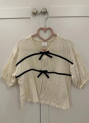 Текструрована футболка з бантами zara 6-7 (122)