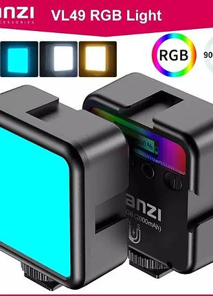 Накамерне світло led rgb ulanzi vl49 rgb 800lux 2000 mah 10 годин роботи чорний нова версія  відеосвітло ulanzi vl49 rgb — надзвичайно корисний освітл