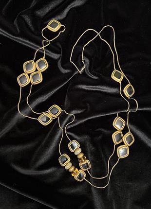 Довге вінтажне намисто-сотуар з позолотою 14k gp (80–90-ті)