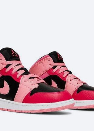 Кросівки жіночі шкіряні високі nike air jordan 1 mid gs