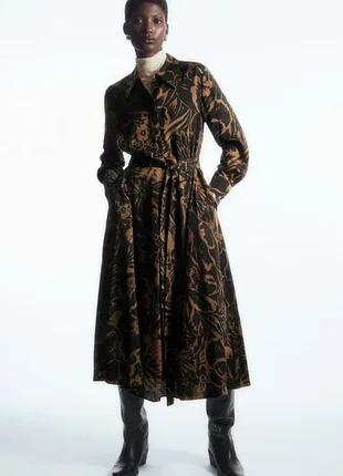 Платье женское cos printed midi shirt dress / 36