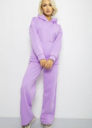 Жіночий комплект спортивного одягу з флису, оверсайз, з капюшоном і кишенями